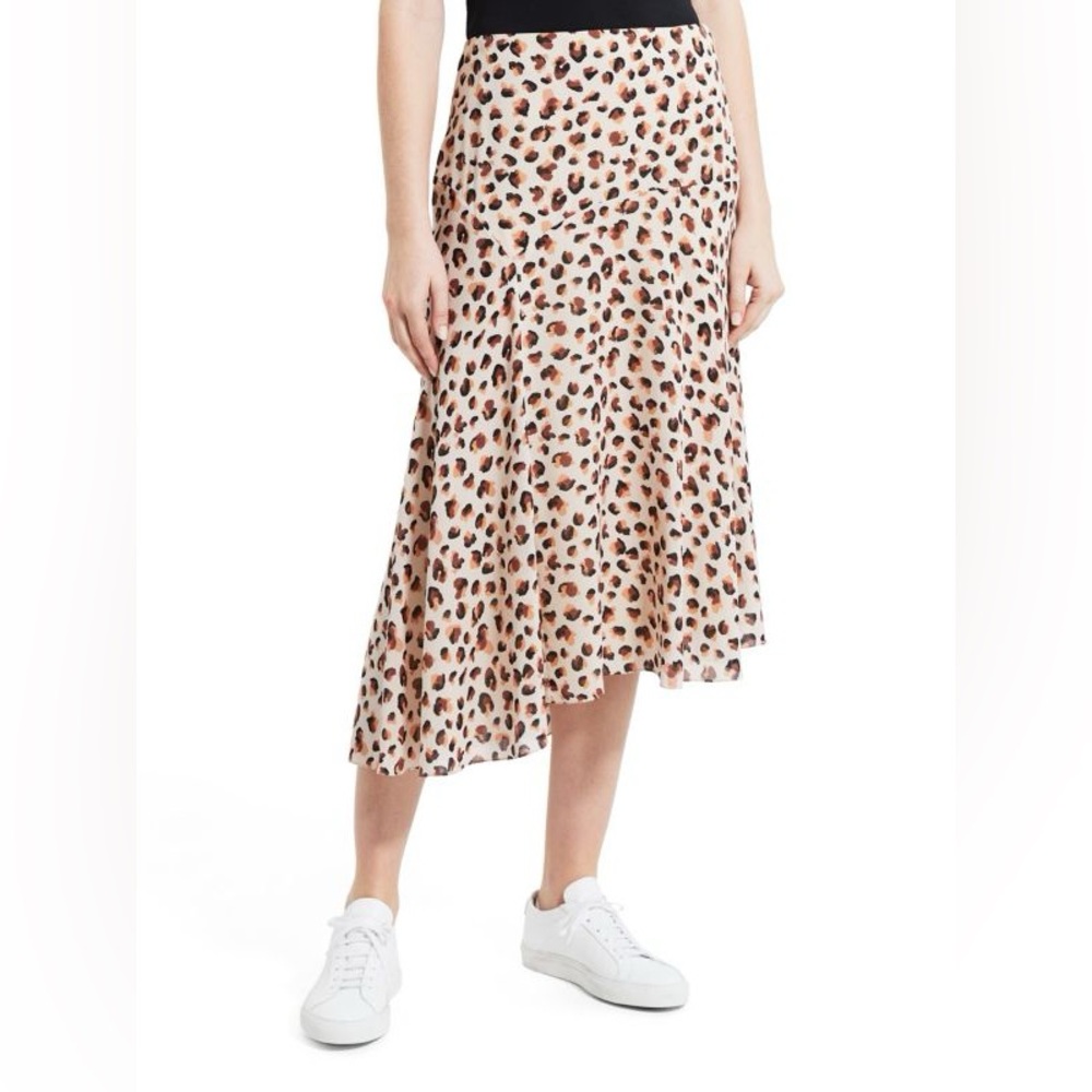 Theory Asymmetrical Leopard Print Skirt